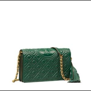 Tory Burch Fleming Norwood Green Wallet Crossbody